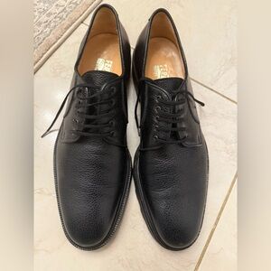 Salvatore Ferragamo Mens Pebbled Leather Derby Lace-up Dress Oxford Size 11.5